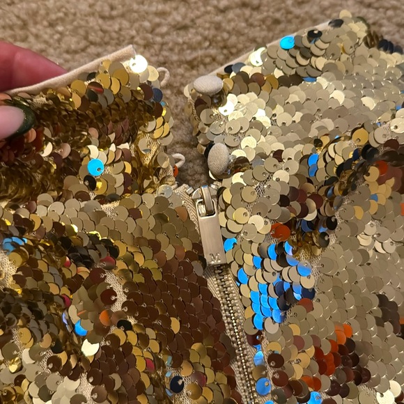 NWT Marciano Caela Sequin Cold Shoulder Mini Dress - Picture 9 of 12